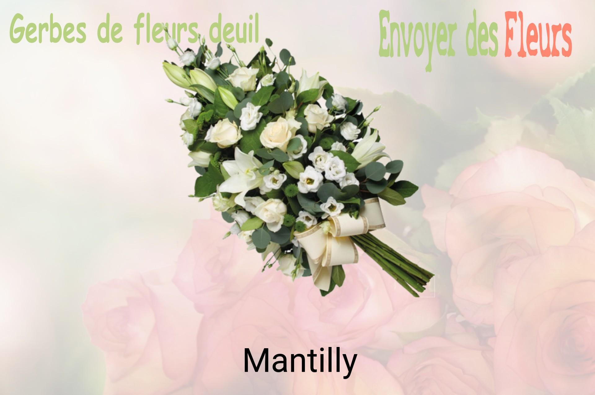 Gerbe de fleurs de deuil livrée à Mantilly